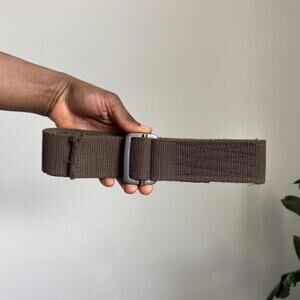 Vintage/Y2K khaki D-Ring grunge skater Canvas Web Belt size 28